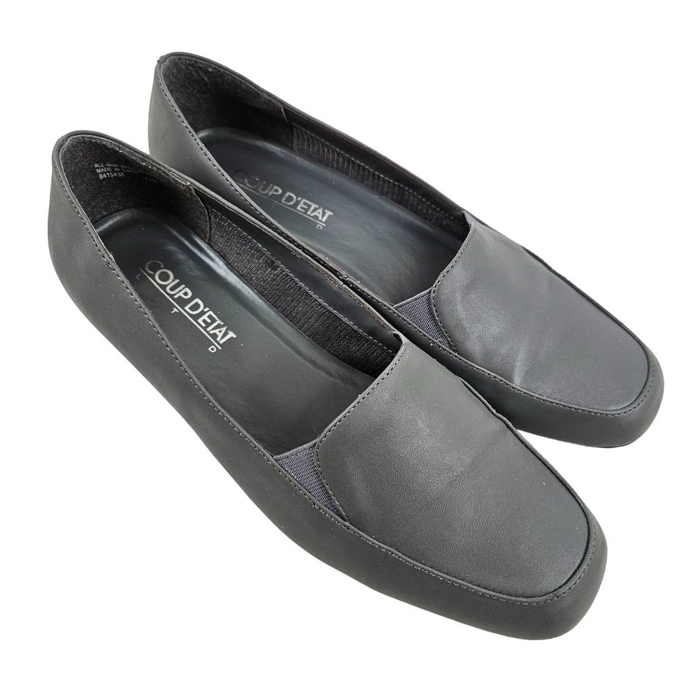 Coup D'Etat Womens Shoes Size 7.5M Harriet Pumps Grey Faux Leather Slip On